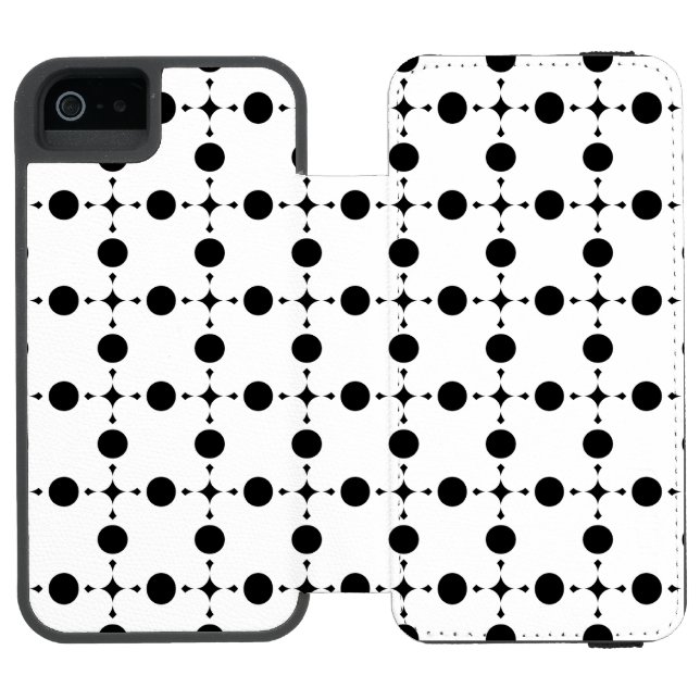 Black Polka Dots, Polka Dot Pattern, Dots, Dotted Incipio iPhone Wallet Case (Folio Open)
