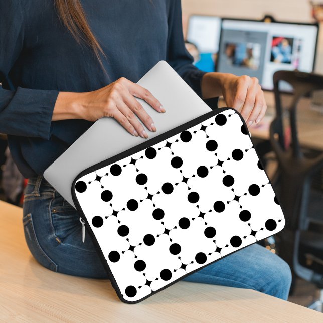 Black Polka Dots, Polka Dot Pattern, Dots, Dotted Laptop Sleeve (Creator Uploaded)