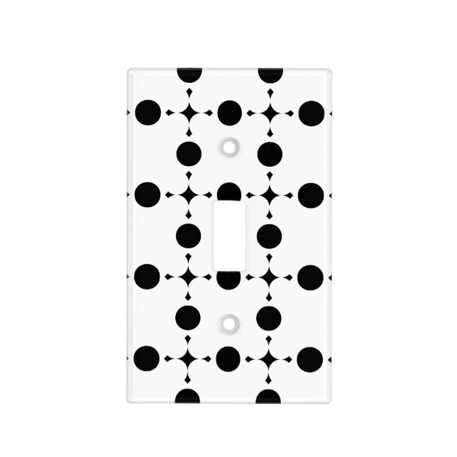 Black Polka Dots, Polka Dot Pattern, Dots, Dotted Light Switch Cover (Front)
