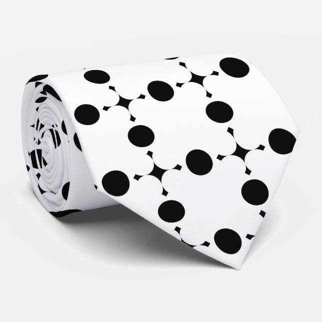 Black Polka Dots, Polka Dot Pattern, Dots, Dotted Neck Tie (Rolled)