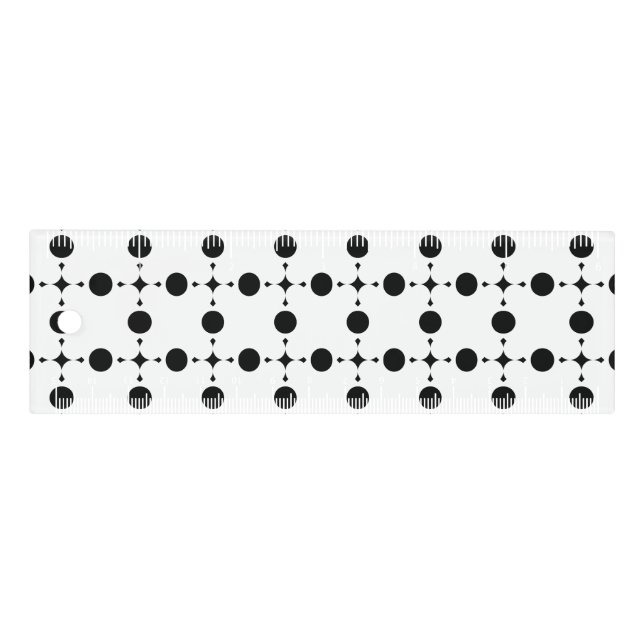 Black Polka Dots, Polka Dot Pattern, Dots, Dotted Ruler (Front)