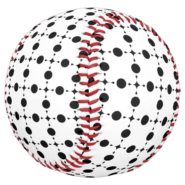 Black Polka Dots, Polka Dot Pattern, Dots, Dotted Softball (Angled)