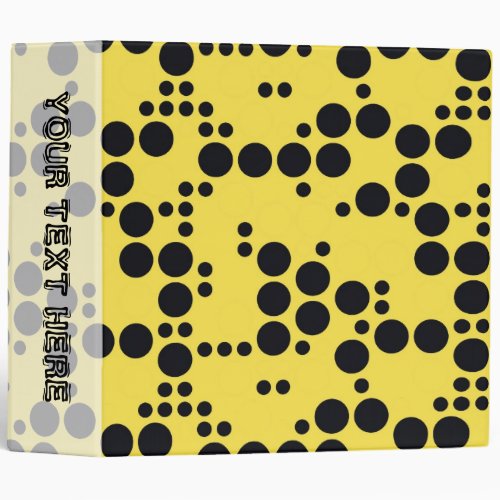 Black polka dots seamless graphic design 3 ring binder