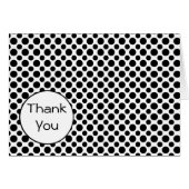 Black Polka-Dots Thank You Card (Front Horizontal)