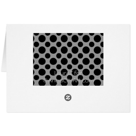 Black Polka-Dots Thank You Card (Back Horizontal)