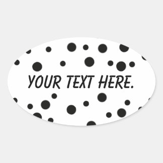 Black Polka Dots Various Sizes Your Text Stickers