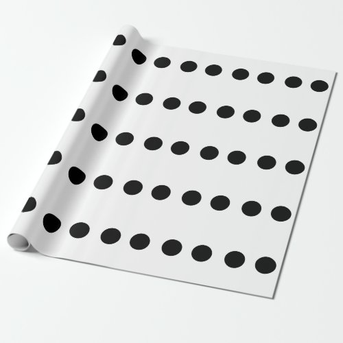 Black Polka Dots White Custom Color Celebrations Wrapping Paper