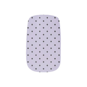 Black Polka Dots - Wisteria Purple Minx Nail Art