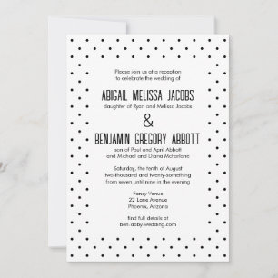 Black Polka Dots with 2 Sets Groom's Parents Invitation