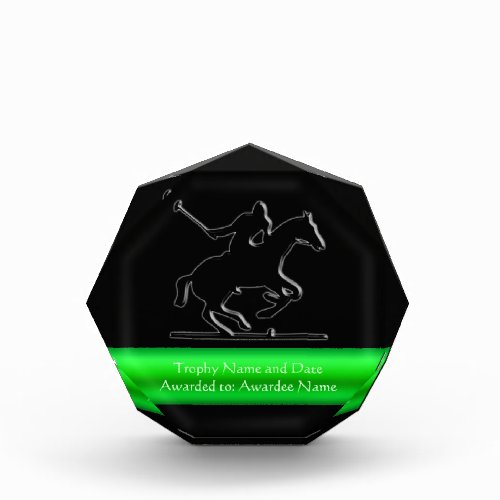 Black Polo Pony and Rider green chrome_look strip Award