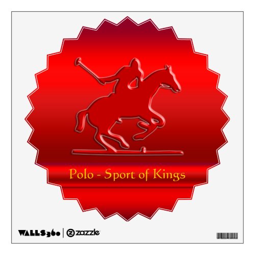 Black Polo Pony and Rider on red chrome_look Wall Sticker