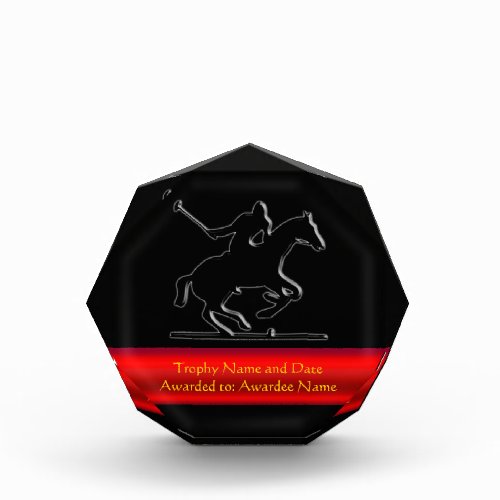 Black Polo Pony and Rider red chrome_look stripe Award