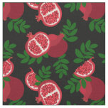 black pomegranate fruit fabric