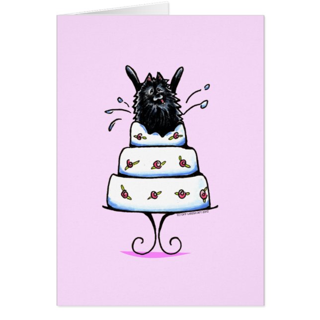 Black Pomeranian Cake Trick Cards (Front)