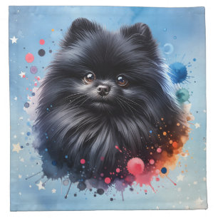 Black Pomeranian Cloth Napkin
