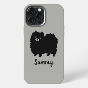 Black Pomeranian Cute Cartoon Dog Custom iPhone 13 Pro Max Case
