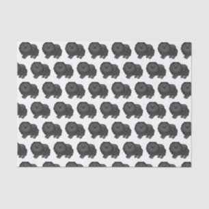 Black Pomeranian Cute Cartoon Dog Pattern Tissue Paper