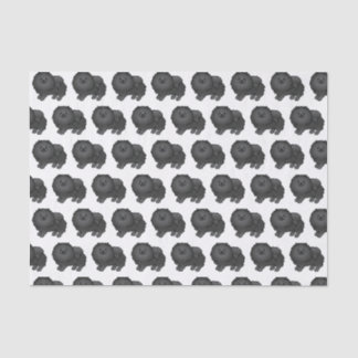 Black Pomeranian Cute Cartoon Dog Pattern Tissue Paper
