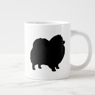 Black Pomeranian Dog Breed Silhouettes Giant Coffee Mug