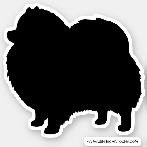 Black Pomeranian Silhouette Cute Dog Breed Sticker