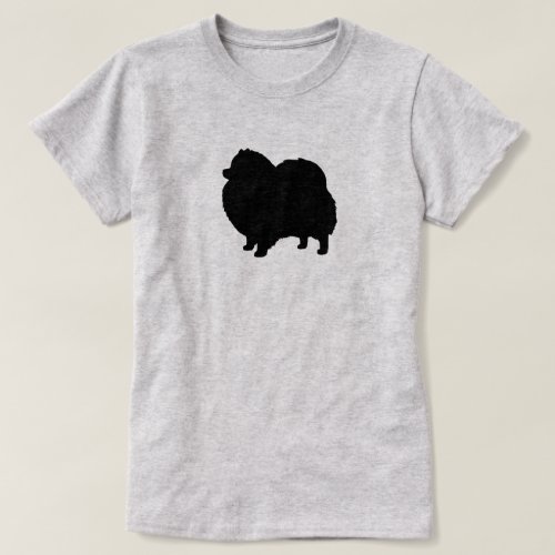 Black Pomeranian Silhouette T_Shirt