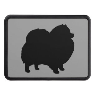 Black Pomeranian Silhouette Tow Hitch Cover