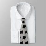 Black Pomeranian Silhouettes Pattern Grey Neck Tie<br><div class="desc">This original Pomeranians pattern neck tie makes a great gift for dog dads! Available in a variety of colors, this cool tie makes a statement for Pommie lovers. An awesome gift for the guy who wears a tie for business, or for special events like holiday programs, AKC dog shows, and...</div>