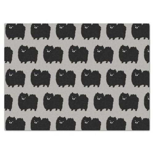 Black Pomeranians Pattern  Cute Fluffy Dog Tissue Paper