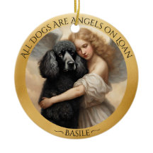 Black Poodle Angel Personalized Memorial