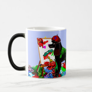 Black Poodle Artist Color Morph Mug
