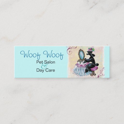 Customizable Black Poodle Boudoir Business Cards
