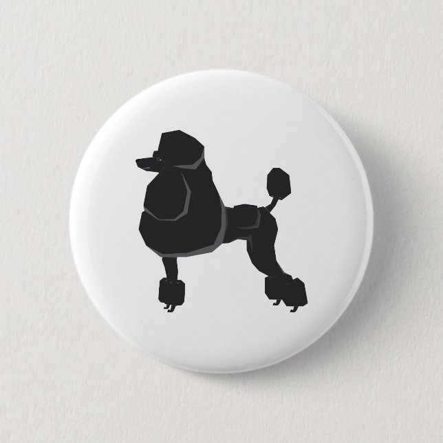 Black Poodle Button (Front)