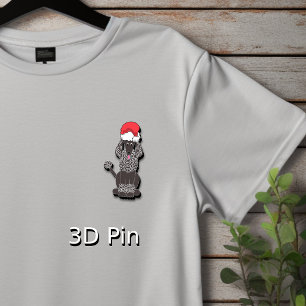 Black Poodle Christmas Pet Cutout Pin