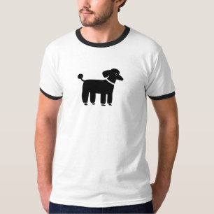 Black Poodle Design Cool Dog Graphic T-Shirt