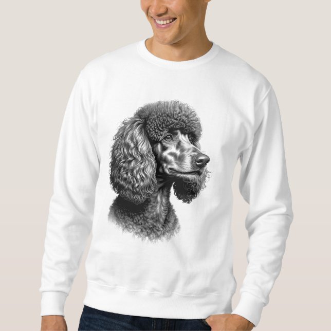 Black Poodle Dog Art Men’s Sweatshirt (Front)