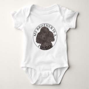 Black Poodle Dog Baby Bodysuit