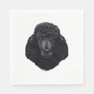 Black Poodle Dog Face Napkins