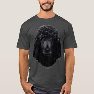 Black Poodle Dog Face T-Shirt