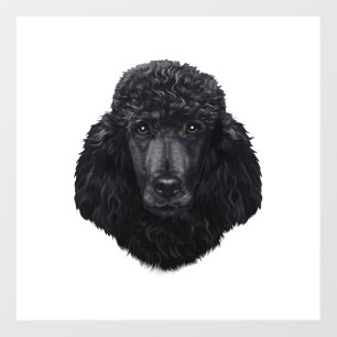 Black Poodle Dog Face Wall Decal