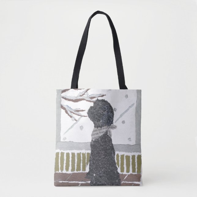Black Poodle, Dog Tote Bag (Front)