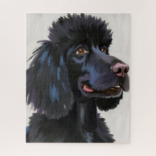 Black Poodle   Dog Watercolor Pet Art Jigsaw Puzzle