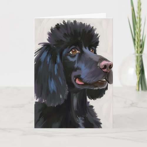 Black Poodle | Dog Watercolor Pet Card