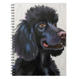 Black Poodle   Dog Watercolor Pet Painting Notebook