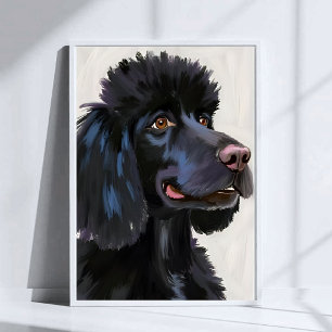 Black Poodle   Dog Watercolor Pet Poster