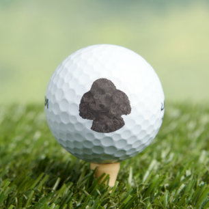 Black Poodle Golf Balls