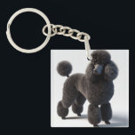 Black Poodle Keychain<br><div class="desc">Black Poodle with freshly done grooming.</div>