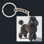 Black Poodle Keychain<br><div class="desc">Black Poodle with freshly done grooming.</div>