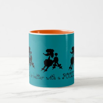 Black Poodle Lovers Two-tone Coffee Mug by PamJArts at Zazzle