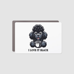 Black Poodle Loves Black Coffee Car Magnet