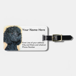 Black Poodle Luggage Tag